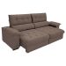 Sofá 3 Lugares Retrátil e Reclinável Piemont Suede Marrom 200 cm