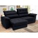 Sofá 3 Lugares Retrátil e Reclinável Piemont Suede Preto 200 cm