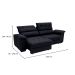 Sofá 3 Lugares Retrátil e Reclinável Piemont Suede Preto 200 cm