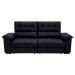 Sofá 3 Lugares Retrátil e Reclinável Piemont Suede Preto 200 cm