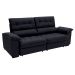 Sofá 3 Lugares Retrátil e Reclinável Piemont Suede Preto 200 cm