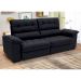Sofá 3 Lugares Retrátil e Reclinável Piemont Suede Preto 200 cm