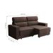 Sofá 3 Lugares Retrátil e Reclinável Porto Alegre Suede Marrom 180 cm