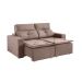 Sofá 3 Lugares Retrátil e Reclinável Porto Rico Suede Marrom
