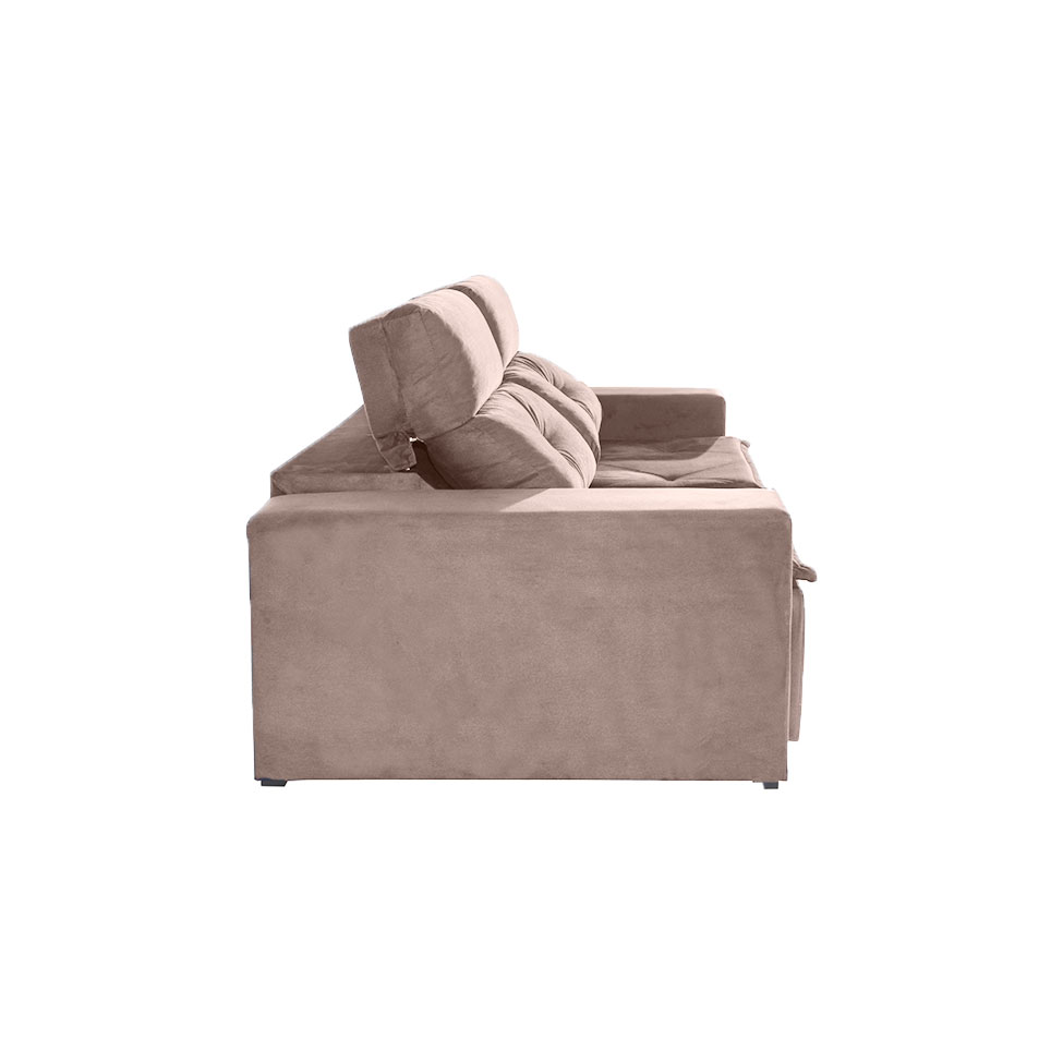 Sofá 3 Lugares Retrátil e Reclinável Porto Rico Suede Marrom