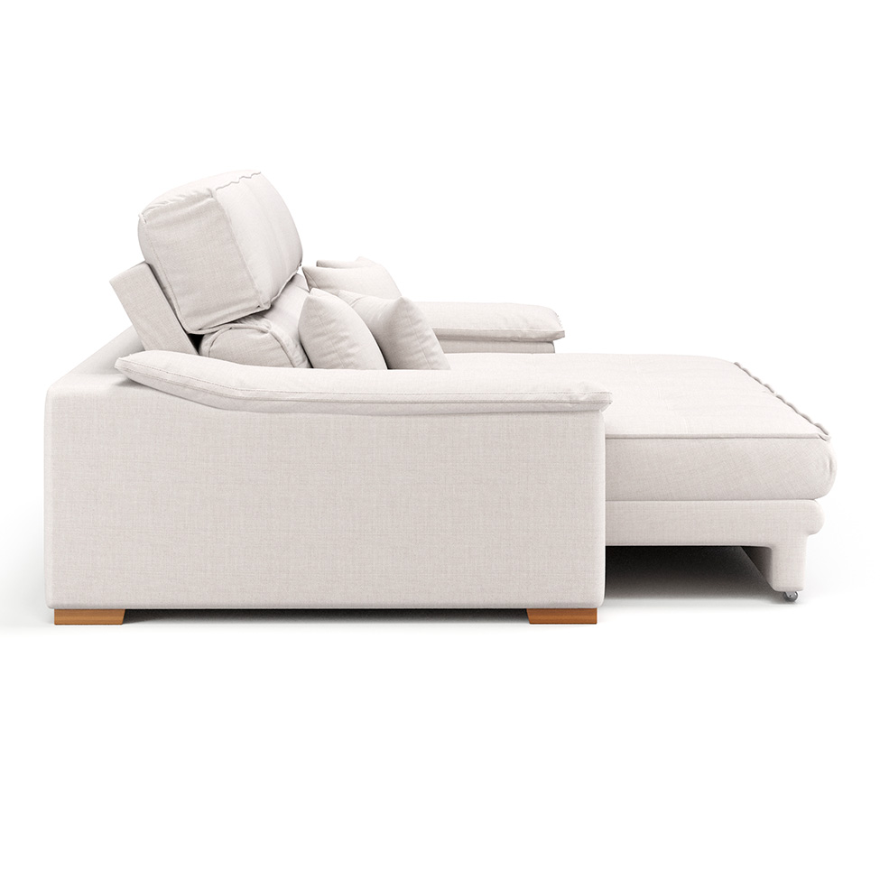 Sofá 3 Lugares Retrátil e Reclinável Raul Linho Cru