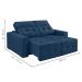 Sofá 3 Lugares Retrátil e Reclinável Roma Suede Azul 180 cm