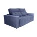 Sofá 3 Lugares Retrátil e Reclinável Roma Suede Azul