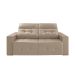 Sofá 3 Lugares Retrátil e Reclinável Roma Suede Bege 180 cm