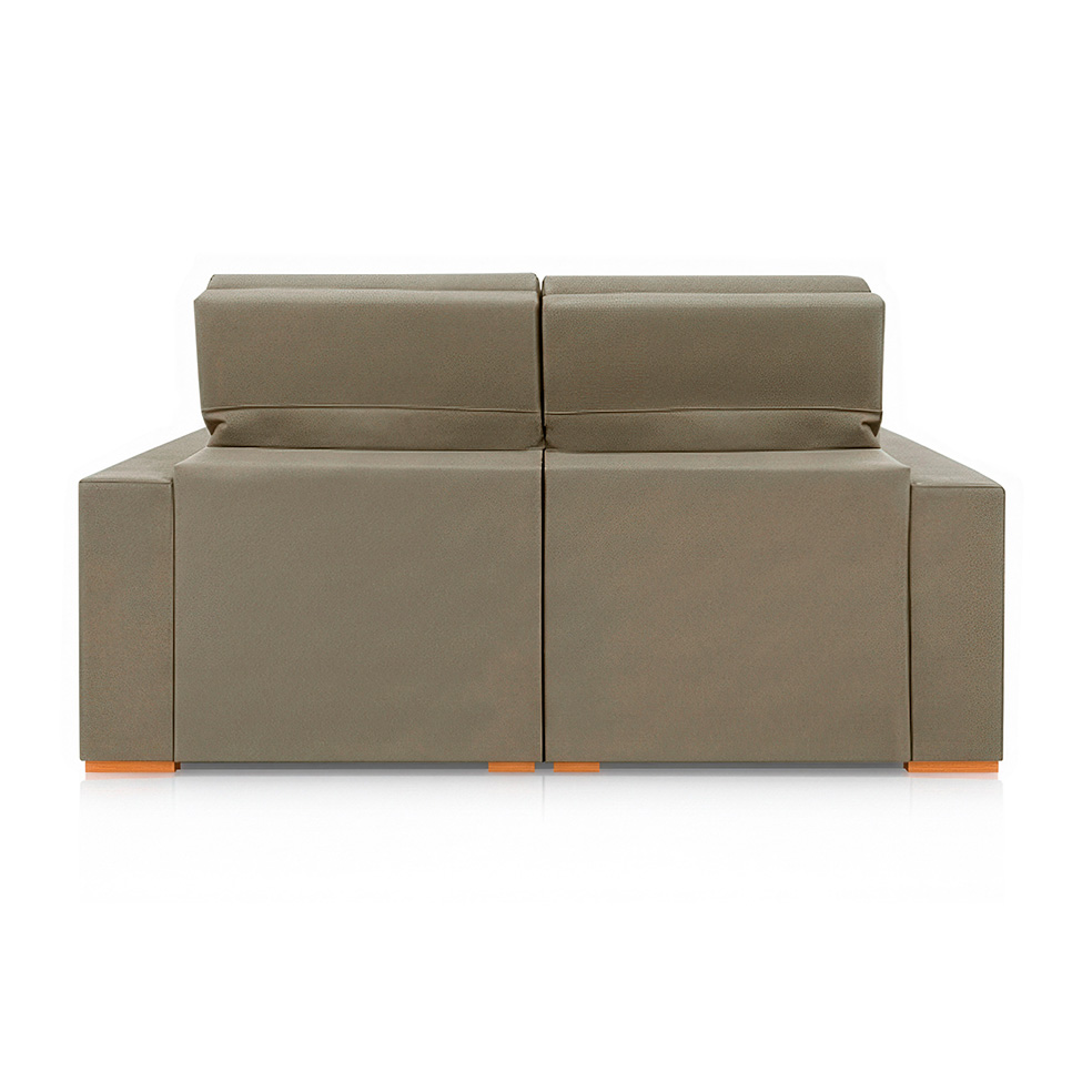 Sofá 3 Lugares Retrátil e Reclinável Roma Suede Bege 180 cm