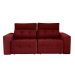 Sofá 3 Lugares Retrátil e Reclinável Roma Suede Bordô