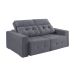 Sofá 3 Lugares Retrátil e Reclinável Roma Suede Cinza 180 cm