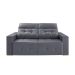 Sofá 3 Lugares Retrátil e Reclinável Roma Suede Cinza 180 cm