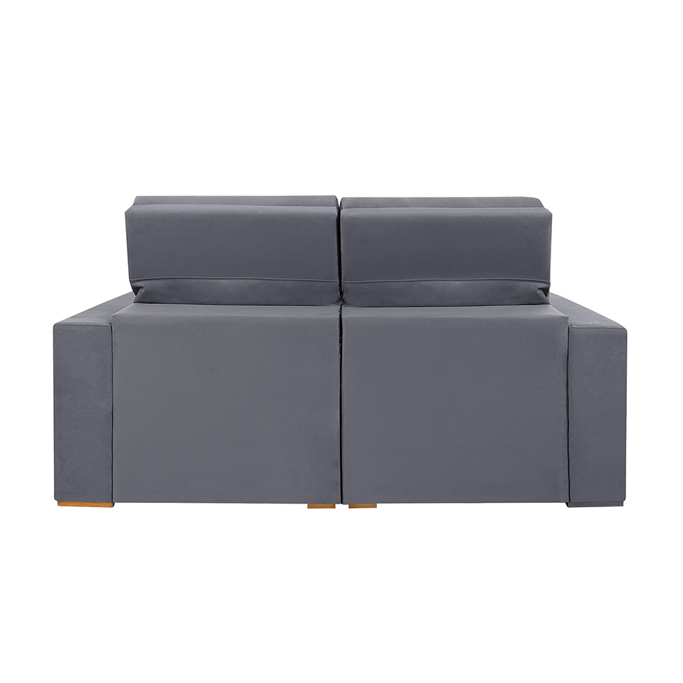 Sofá 3 Lugares Retrátil e Reclinável Roma Suede Cinza 180 cm