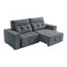 Sofá 3 Lugares Retrátil e Reclinável Roma Suede Cinza 180 cm