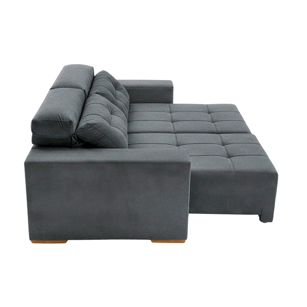 Sofá 3 Lugares Retrátil e Reclinável Roma Suede Cinza 180 cm