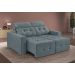Sofá 3 Lugares Retrátil e Reclinável Roma Suede Cinza 180 cm