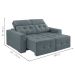 Sofá 3 Lugares Retrátil e Reclinável Roma Suede Cinza 180 cm