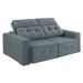 Sofá 3 Lugares Retrátil e Reclinável Roma Suede Cinza 180 cm