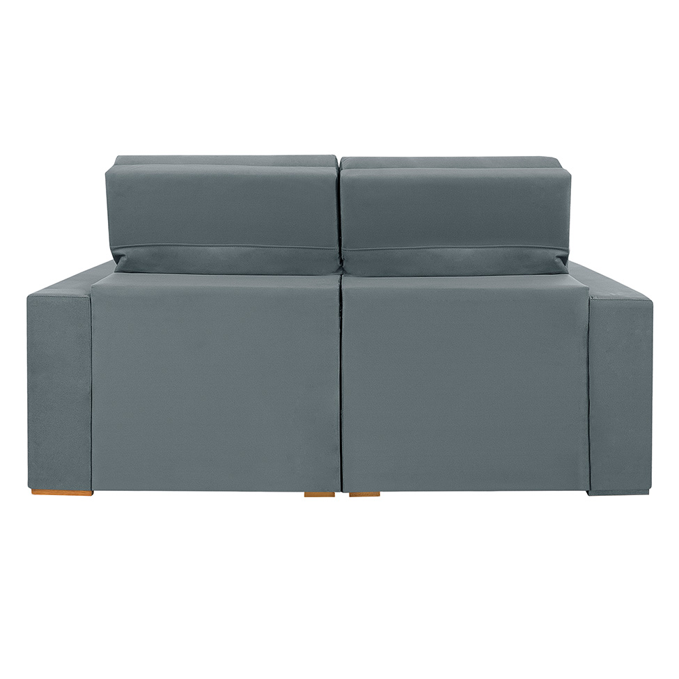 Sofá 3 Lugares Retrátil e Reclinável Roma Suede Cinza 180 cm