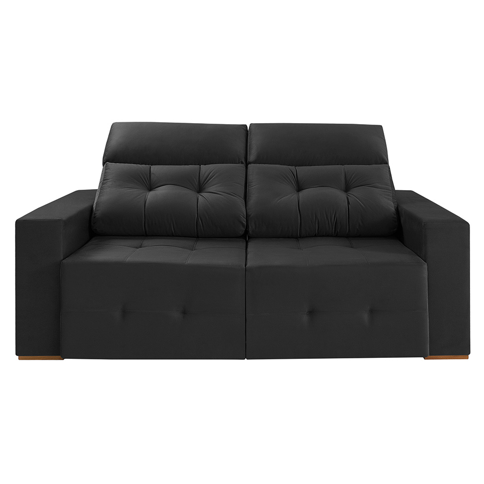 Sofá 3 Lugares Retrátil e Reclinável Roma Suede Grafite 180 cm