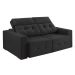 Sofá 3 Lugares Retrátil e Reclinável Roma Suede Grafite 180 cm
