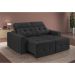 Sofá 3 Lugares Retrátil e Reclinável Roma Suede Grafite 210 cm
