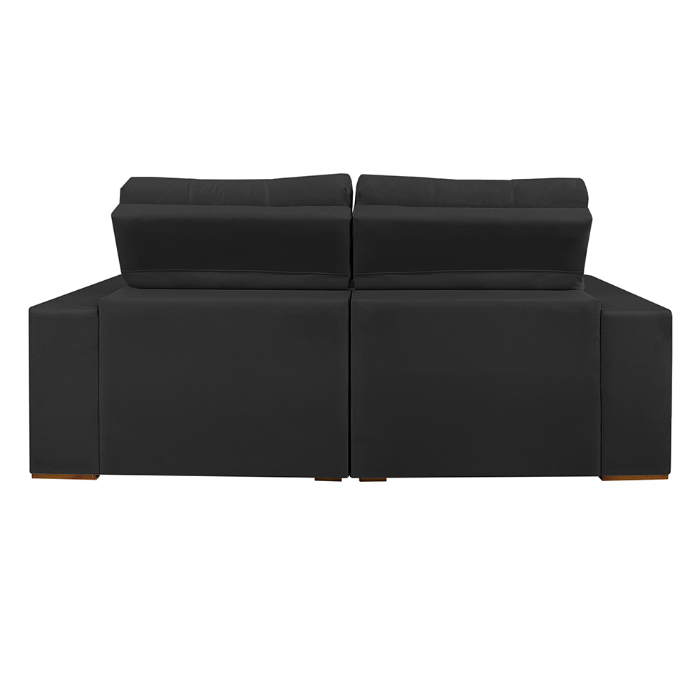 Sofá 3 Lugares Retrátil e Reclinável Roma Suede Grafite 210 cm