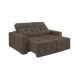 Sofá 3 Lugares Retrátil e Reclinável Roma Suede Marrom 180 cm