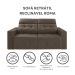 Sofá 3 Lugares Retrátil e Reclinável Roma Suede Marrom 180 cm