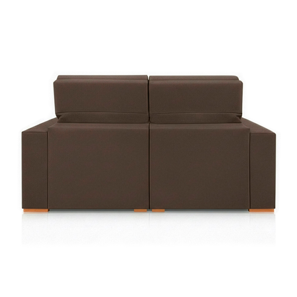 Sofá 3 Lugares Retrátil e Reclinável Roma Suede Marrom 180 cm