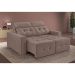 Sofá 3 Lugares Retrátil e Reclinável Roma Suede Marrom 180 cm