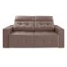 Sofá 3 Lugares Retrátil e Reclinável Roma Suede Marrom 180 cm