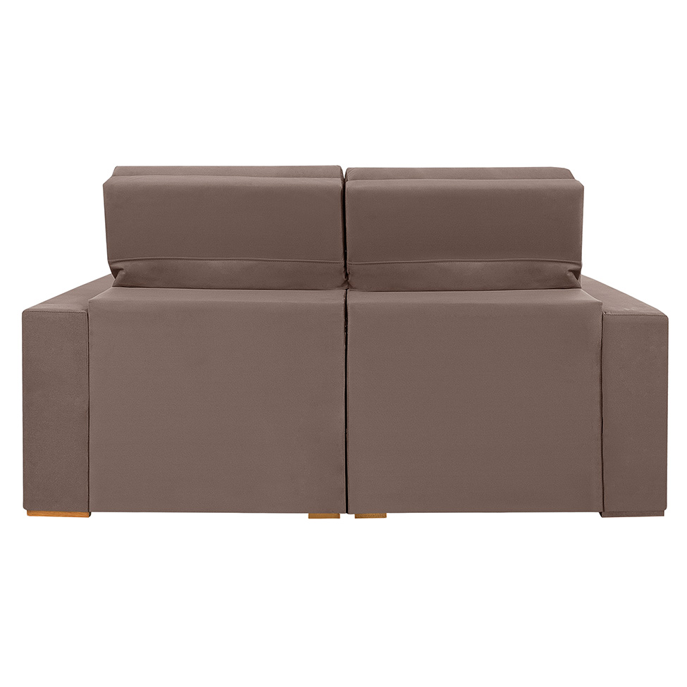 Sofá 3 Lugares Retrátil e Reclinável Roma Suede Marrom 180 cm