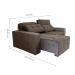 Sofá 3 Lugares Retrátil e Reclinável Roma Suede Marrom Escuro
