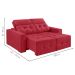 Sofá 3 Lugares Retrátil e Reclinável Roma Suede Vermelho 180 cm