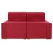 Sofá 3 Lugares Retrátil e Reclinável Roma Suede Vermelho 180 cm