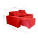 Sofá 3 Lugares Retrátil e Reclinável Roma Suede Vermelho