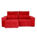 Sofá 3 Lugares Retrátil e Reclinável Roma Suede Vermelho
