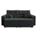 Sofá 3 Lugares Retrátil e Reclinável Tulum Suede Grafite 180 cm