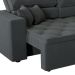 Sofá 3 Lugares Retrátil e Reclinável Tulum Suede Grafite 180 cm