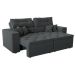 Sofá 3 Lugares Retrátil e Reclinável Tulum Suede Grafite 180 cm