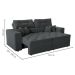 Sofá 3 Lugares Retrátil e Reclinável Tulum Suede Grafite 180 cm