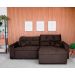 Sofá 3 Lugares Retrátil e Reclinável Tulum Suede Marrom 180 cm