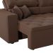 Sofá 3 Lugares Retrátil e Reclinável Tulum Suede Marrom 180 cm