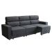 Sofá 3 Lugares Retrátil e Reclinável Videira Suede Grafite 210 cm
