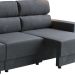 Sofá 3 Lugares Retrátil e Reclinável Videira Suede Grafite 210 cm