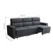 Sofá 3 Lugares Retrátil e Reclinável Videira Suede Grafite 210 cm