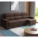 Sofá 3 Lugares Retrátil e Reclinável Videira Suede Marrom 210 cm