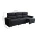 Sofá 3 Lugares Retrátil e Reclinável Videira Suede Preto 210 cm